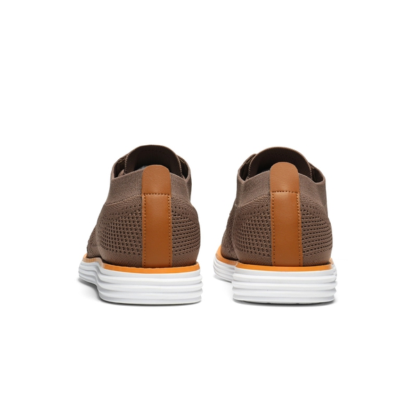 [KnitFlex Breeze] Men's Breathable Mesh Oxford Sneakers - LIGHT BROWN - 5